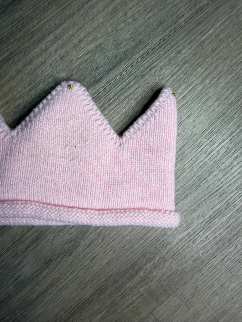Baby Pink Knit Crown Headband - Soft Princess Accessory